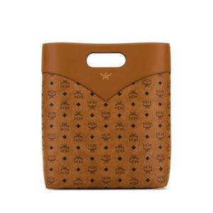 엠씨엠 남성 브라운 캔버스 프린티드 쇼퍼백 MMTEAAK01 CO