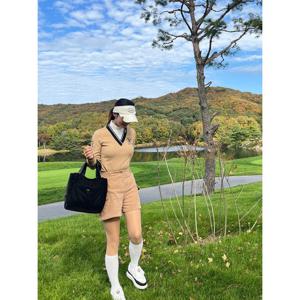 [볼빅어패럴] 여성 골프 코듀로이 하프 팬츠 VLHPOA01_BE