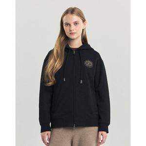 헤지스 여성 24FW 기모 블랙 후드 집업 아우터 HSTS4D902BK