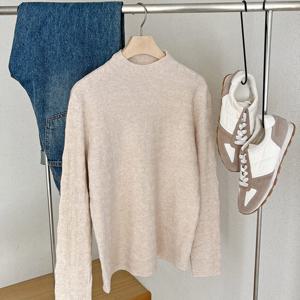 샵앤) 여성 반목 레터링 라인 이너겸 니트 JR-WKN-3953-베이지