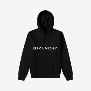 지방시 로고 후드티셔츠 블랙 남성 BMJ0HC3YAC 001