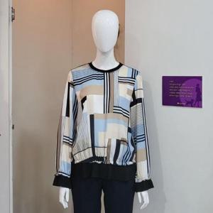 올리비아하슬러 DP01 기하학 패턴 블라우스 OHDSBL205