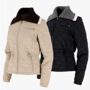 [엘르골프]23년 여성 겨울 니트에리 다이이몬드 퀼팅 패딩점퍼 [6J81301]