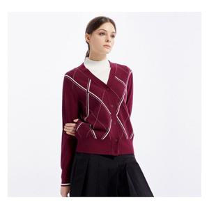 [톨비스트](여성)아가일 패턴 V넥 가디건_GADF8-WSC700_WN1