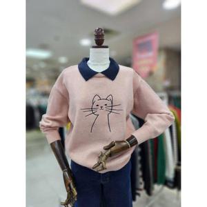 스테파니 세이브존08 고양이 카라 니트 N24NW4432