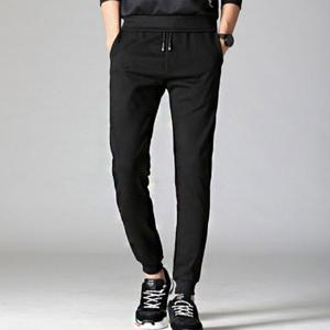 남자 검은색 추리닝 허리밴딩 시보리 트레이닝 팬츠