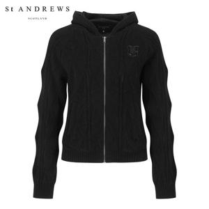 [세인트앤드류스] 여성 아가일 패턴 방풍 후드 집업 가디건