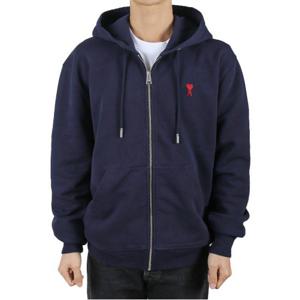 아미 남성 하트로고 후드집업 나이트블루 BFUSW435 730 430