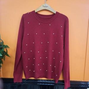 파파야 DP01 진주 장식 티셔츠 PNORKT040D