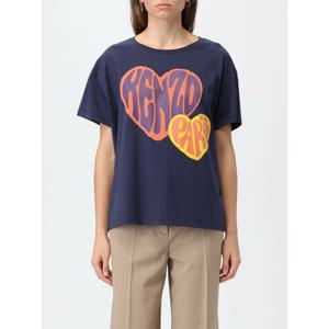 [KENZO] 라프리마 여성 탑 코튼 티셔츠 위드 하트 프린트 FD62TS0704SO 77 Blue /6