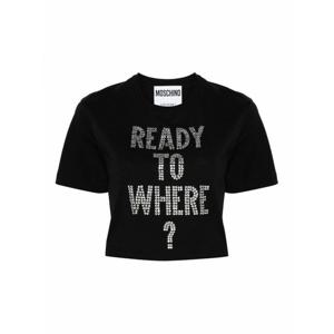 [MOSCHINO] 라프리마 여성 티셔츠 위드 라인스톤 071304411555 블랙 /8