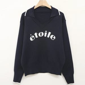 샵앤) 여성 V카라넥 에뚜왈 데일리 니트 DGB-WKN-4081-네이비