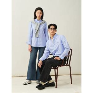 [빈폴멘] [Essential] 남녀공용 옥스퍼드 솔리드 셔츠 - 스카이 블루 (BC5164E05Q)