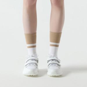 여성 컬러 블럭 쿼터 삭스 베이지(MQ122LSO14)