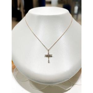 미니골드 14K 루시 심플 십자가 목걸이 NJUM4054