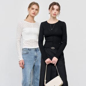 WOMAN 레이스 핀턱 롱 슬리브 티 [3COL] / WBE1L01509