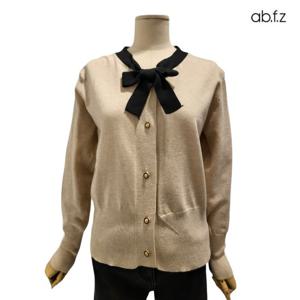 [에이비에프지]리본 디테일 니트 스타일 긴팔 가디건 APZ1HY32A