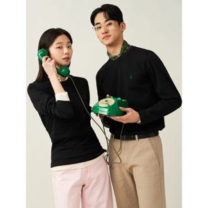 [빈폴멘] [Essential] 남녀공용 수피마 코튼 라운드넥 티셔츠  블랙 (BC5141E025)