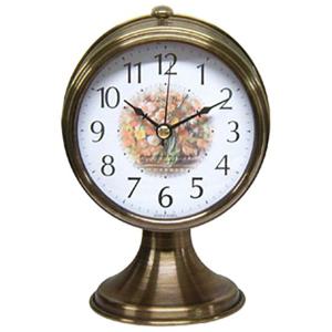 GB9056 앤틱 메탈 플라워 도트 알람 탁상시계 한국
