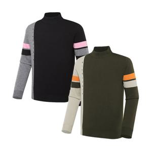 [와이드앵글] CO 컬러블럭 하프넥 스웨터 M_WMW23K13