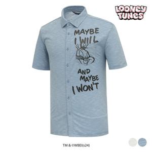 [스팍스] 남성 벅스버니 언발 레터링 셔츠 반팔 SO2MTS047