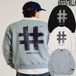 [빈트릴]스탬프 해시태그 맨투맨 BA251RM007