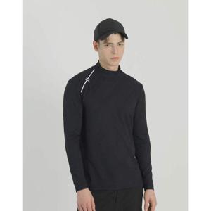 헤지스 골프 25SS 블랙 남성  자카드 하이넥 베이스레이어 HUTS5A111BK