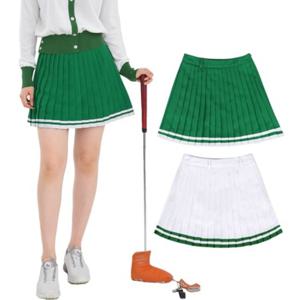 보스케 여성 봄 가을 골프웨어 큐롯 주름 배색라인 치마바지 스커트