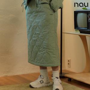 나우  (1NUPDW3501_LR) W 코지경량패딩스커트 L.GREEN