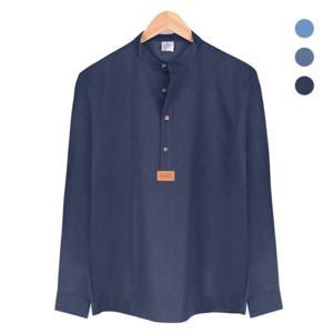 [레디핏]핸리넥 데님 네이비 셔츠_NWM004_Navy