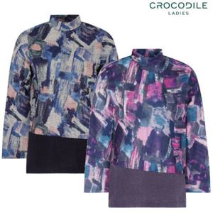[크로커다일레이디](CLDWTS106) 컬러풀 프린트 밑단 배색 긴팔
