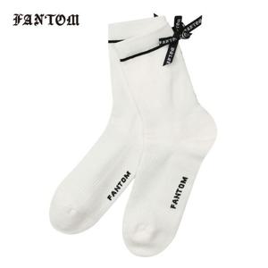 [팬텀] 여성 로고 리본 중목 양말 221E1SC105_WH