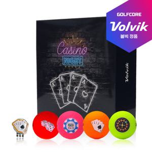 볼빅 신형 비비드 카지노 CASINO 홀덤 3피스 무광 골프공 4알+볼마커