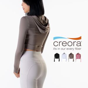 필라테스 기능성 크롭탑 후드티 모자티 요가복 sr1066