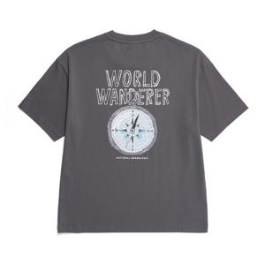 내셔널지오그래픽 N252UTS907 트레져 컨셉 나침반 그래픽 세미오버핏 반팔 티셔츠 GREY