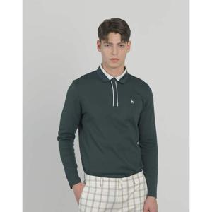 헤지스 골프 25SS 그린 남성 에리 포인트 긴팔 카라 티셔츠 HUTS5A216E3