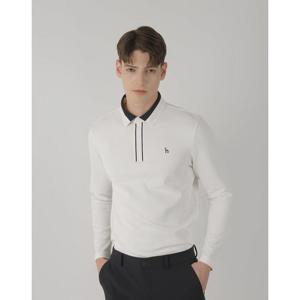 헤지스 골프 25SS 아이보리 남성 에리 포인트 긴팔 카라티 HUTS5A216IV