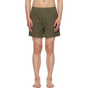 25 FW 아미 파리스 남성 카키 비치 스윔 쇼츠 251482M208000