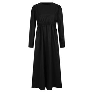 샵앤) 여성 봄나들이 러블리 셔링 노카라 뒷단추 롱 원피스 NARU-WDR-20354-블랙