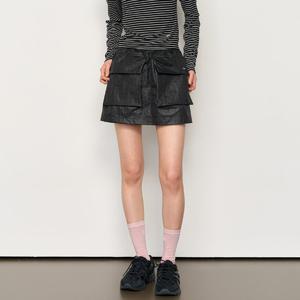 WOMAN 볼륨 카고 미니스커트 [BLACK] / WBE1L13511