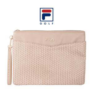 FILA GOLF 휠라골프 아이보리 격자무늬 보테가스타일 클러치백[선물용하드케이스포함]