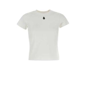 알렉산더맥퀸 여성 화이트 면 반팔 티셔츠 819193QLAEH 9000