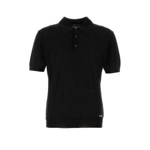 프라다 남성 블랙 실크 폴로 반팔니트 UMB925SOOO16AI F0002
