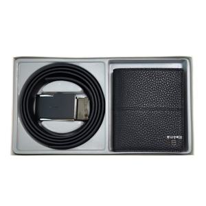 [에스콰이아]25 신상 내추럴 소프트 터치감 심플 남성 중 지갑 벨트 세트 상품 ECESSB354BK