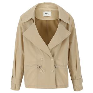 [에이비에프지]셔링 포인트 숏 트렌치 코트 APZ5HR31G