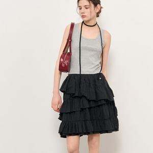 WOMAN 언밸런스 코튼 프릴 미디스커트 [2COL] / WBE2L13513