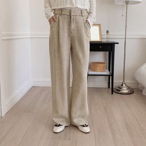 샵앤) 여성 뒷밴딩 원턱 빈티지 워싱 찰랑 와이드핏 팬츠 SIU-WPT-4286-연베이지