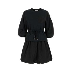 몽클레어 여성 블랙 면 미니 드레스 8I0001489A1K 999