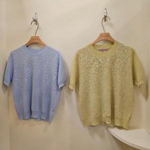 스테파니 HC07 스팽글 라운드니트티 A25SW5218