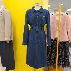 르피타 DP01 데님카라  원피스 L255UOP257